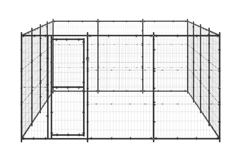 Hundgård för utomhusbruk stål 14,52 m² - Svart - Sport & fritid - För djuren - För hund - Hundmöbler