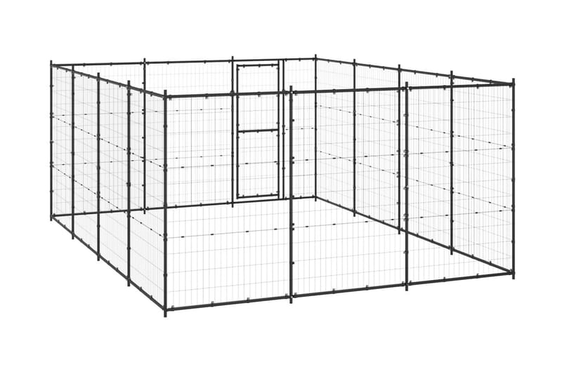 Hundgård för utomhusbruk stål 14,52 m² - Svart - Sport & fritid - För djuren - För hund - Hundmöbler
