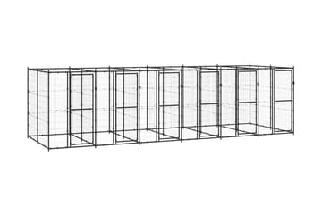 Hundgård för utomhusbruk stål 14,52 m²