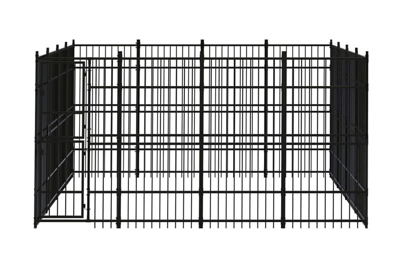 Hundgård för utomhusbruk stål 14,75 m² - Svart - Sport & fritid - För djuren - För hund - Hundmöbler