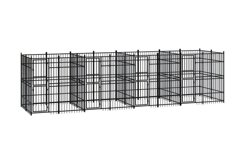 Hundgård för utomhusbruk stål 14,75 m² - Svart - Sport & fritid - För djuren - För hund - Hundmöbler
