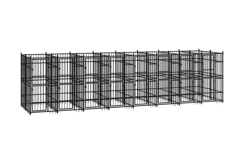 Hundgård för utomhusbruk stål 14,75 m² - Svart - Sport & fritid - För djuren - För hund - Hundmöbler