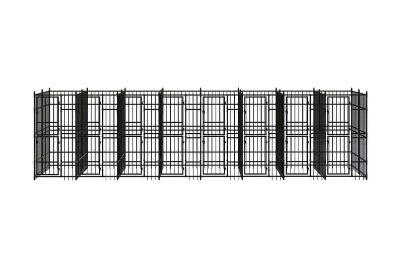 Hundgård för utomhusbruk stål 14,75 m² - Svart - Sport & fritid - För djuren - För hund - Hundmöbler