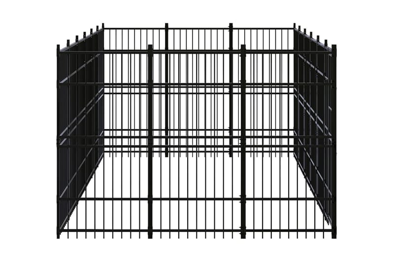 Hundgård för utomhusbruk stål 16,59 m² - Svart - Sport & fritid - För djuren - För hund - Hundmöbler