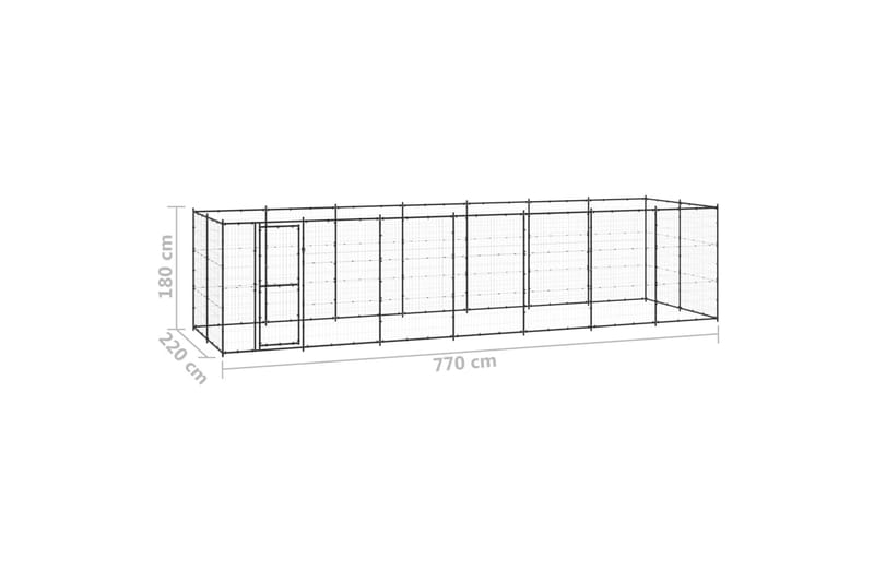 Hundgård för utomhusbruk stål 16,94 m² - Svart - Sport & fritid - För djuren - För hund - Hundmöbler