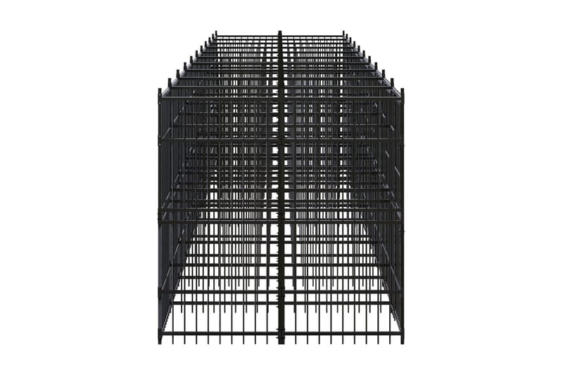 Hundgård för utomhusbruk stål 18,43 m² - Svart - Hundmöbler - Hundgrind & hundstaket - Hundkoja & hundgård
