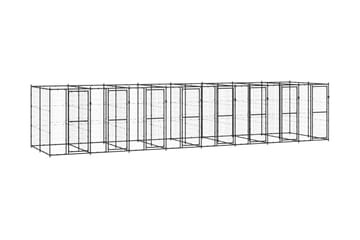 Hundgård för utomhusbruk stål 19,36 m²