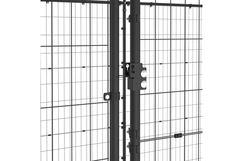 Hundgård för utomhusbruk stål 21,78 m² - Svart - Sport & fritid - För djuren - För hund - Hundmöbler