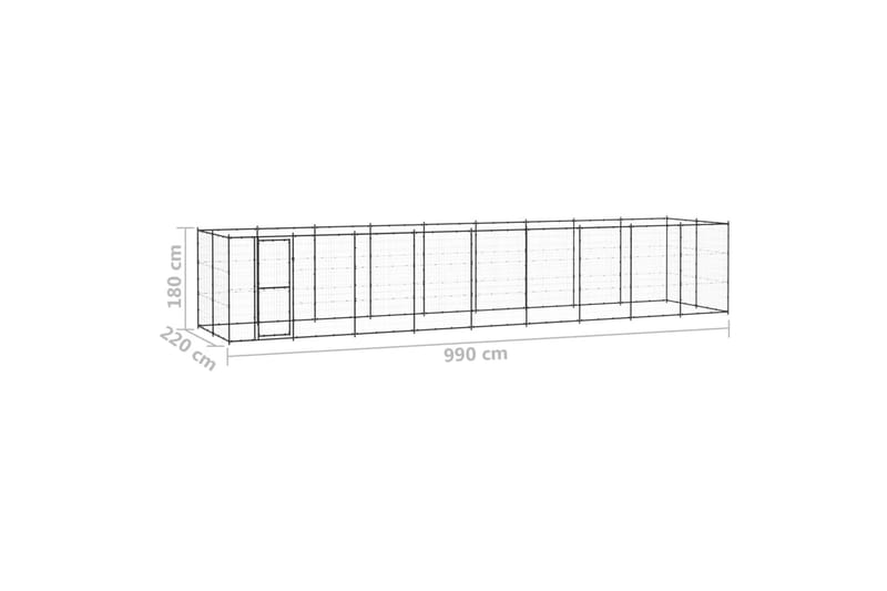 Hundgård för utomhusbruk stål 21,78 m² - Svart - Hundmöbler - Hundgrind & hundstaket - Hundkoja & hundgård