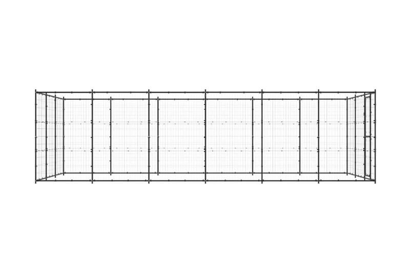 Hundgård för utomhusbruk stål 21,78 m² - Svart - Hundmöbler - Hundgrind & hundstaket - Hundkoja & hundgård