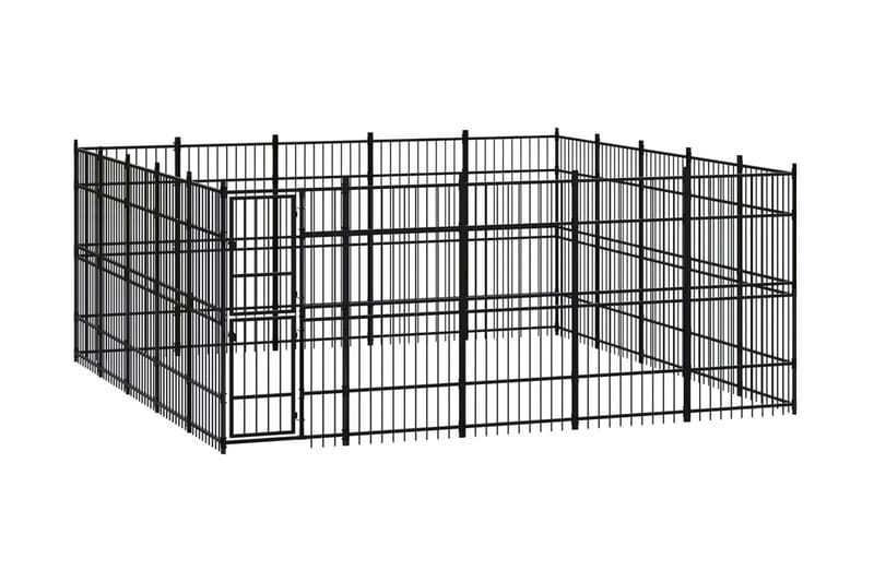 Hundgård för utomhusbruk stål 23,04 m² - Svart - Sport & fritid - För djuren - För hund - Hundmöbler