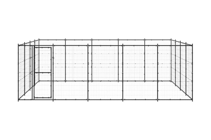 Hundgård för utomhusbruk stål 24,2 m² - Svart - Hundmöbler - Hundgrind & hundstaket - Hundkoja & hundgård