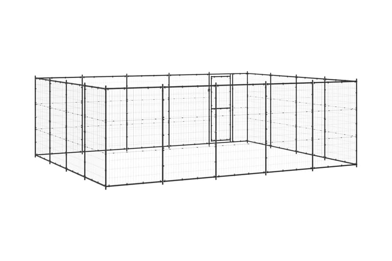 Hundgård för utomhusbruk stål 24,2 m² - Svart - Sport & fritid - För djuren - För hund - Hundmöbler