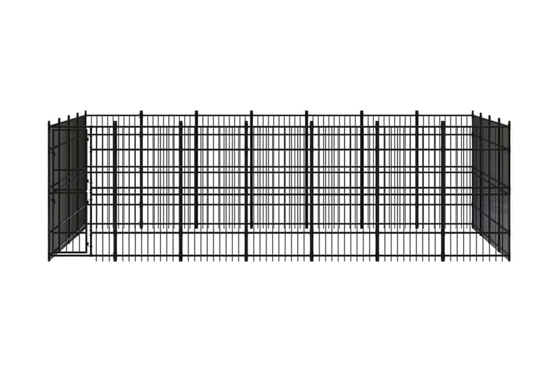 Hundgård för utomhusbruk stål 25,8 m² - Svart - Hundmöbler - Hundgrind & hundstaket - Hundkoja & hundgård