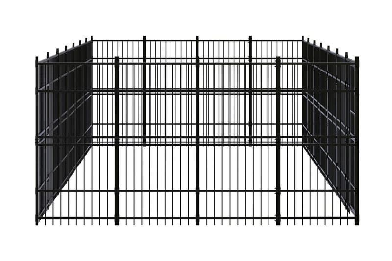 Hundgård för utomhusbruk stål 25,8 m² - Svart - Hundmöbler - Hundgrind & hundstaket - Hundkoja & hundgård