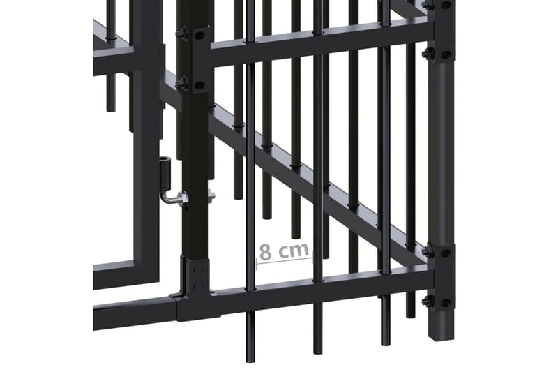 Hundgård för utomhusbruk stål 25,8 m² - Svart - Sport & fritid - För djuren - För hund - Hundmöbler