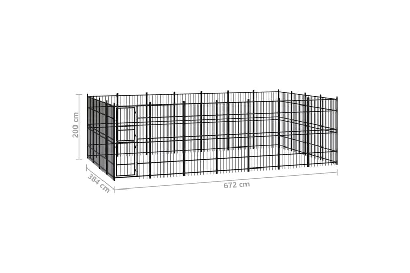 Hundgård för utomhusbruk stål 25,8 m² - Svart - Sport & fritid - För djuren - För hund - Hundmöbler