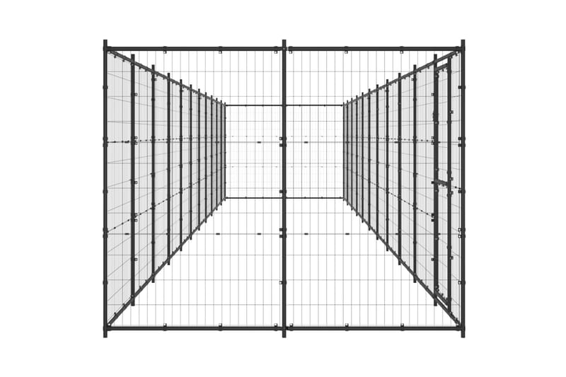 Hundgård för utomhusbruk stål 26,62 m² - Svart - Hundmöbler - Hundgrind & hundstaket - Hundkoja & hundgård