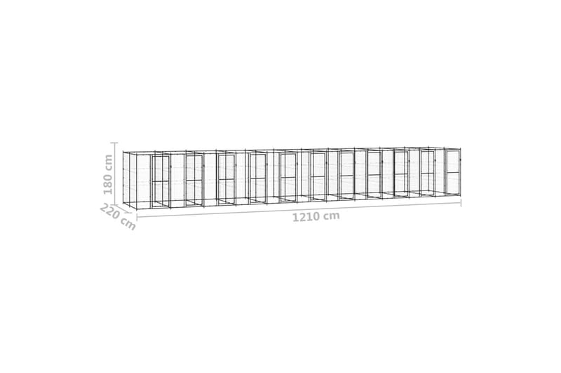 Hundgård för utomhusbruk stål 26,62 m² - Svart - Hundmöbler - Hundgrind & hundstaket - Hundkoja & hundgård