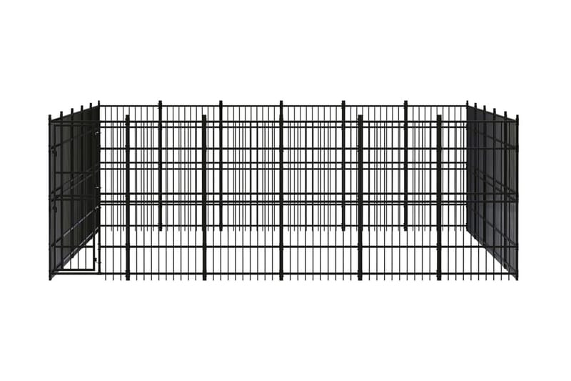Hundgård för utomhusbruk stål 27,65 m² - Svart - Hundmöbler - Hundgrind & hundstaket - Hundkoja & hundgård