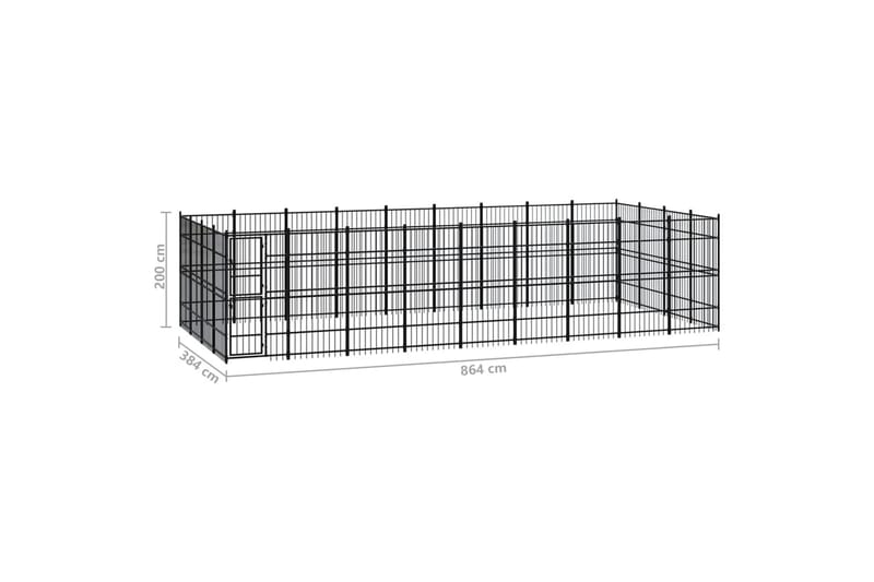 Hundgård för utomhusbruk stål 33,18 m² - Svart - Sport & fritid - För djuren - För hund - Hundmöbler