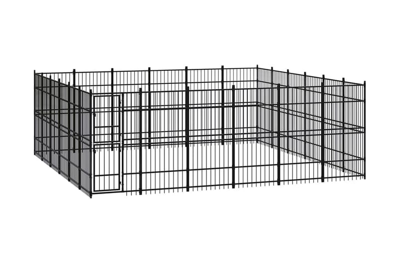 Hundgård för utomhusbruk stål 33,18 m² - Svart - Sport & fritid - För djuren - För hund - Hundmöbler