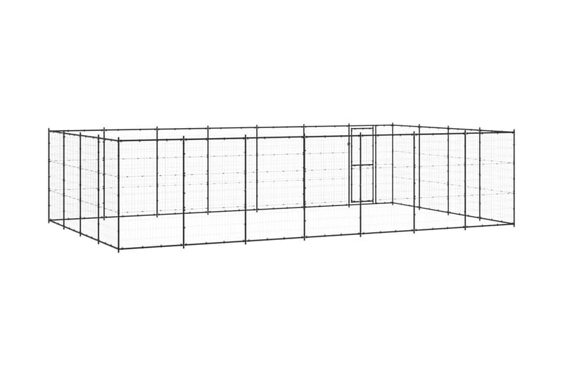Hundgård för utomhusbruk stål 33,88 m² - Svart - Sport & fritid - För djuren - För hund - Hundmöbler