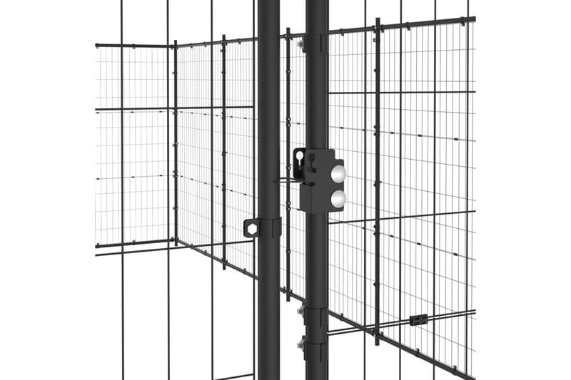 Hundgård för utomhusbruk stål 36,3 m² - Svart - Sport & fritid - För djuren - För hund - Hundmöbler
