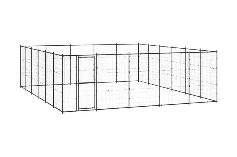 Hundgård för utomhusbruk stål 36,3 m² - Svart - Sport & fritid - För djuren - För hund - Hundmöbler