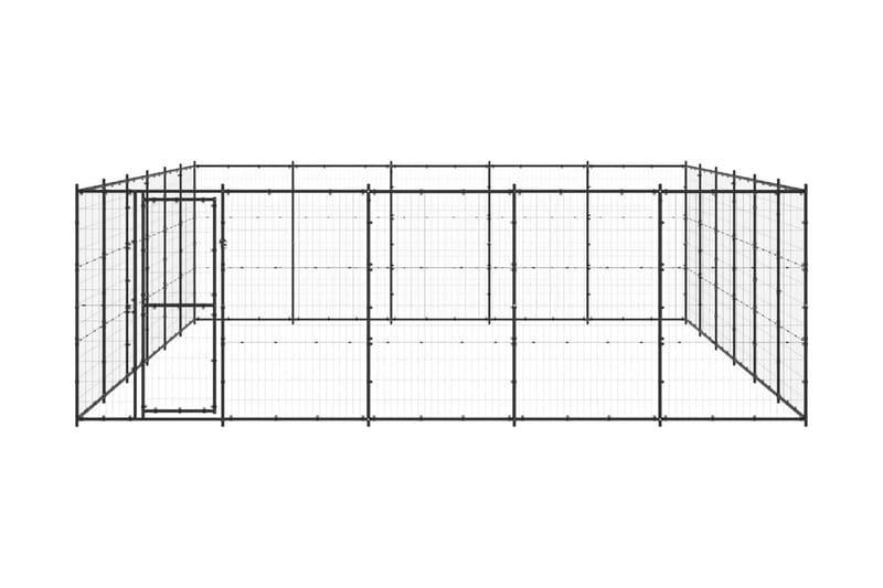 Hundgård för utomhusbruk stål 36,3 m² - Svart - Hundmöbler - Hundgrind & hundstaket - Hundkoja & hundgård