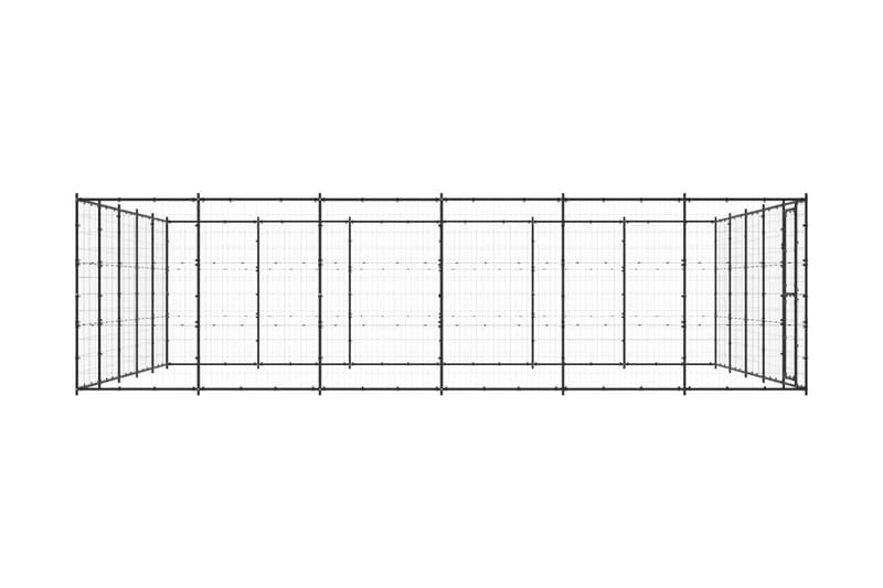 Hundgård för utomhusbruk stål 36,3 m² - Svart - Sport & fritid - För djuren - För hund - Hundmöbler