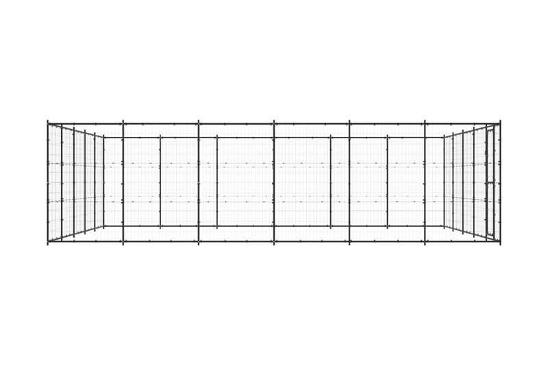 Hundgård för utomhusbruk stål 36,3 m² - Svart - Hundmöbler - Hundgrind & hundstaket - Hundkoja & hundgård