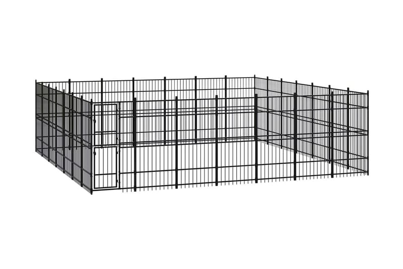 Hundgård för utomhusbruk stål 45,16 m² - Svart - Sport & fritid - För djuren - För hund - Hundmöbler