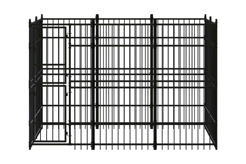 Hundgård för utomhusbruk stål 5,53 m² - Svart - Sport & fritid - För djuren - För hund - Hundmöbler