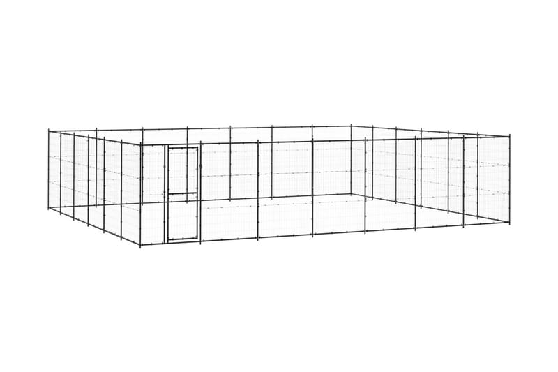 Hundgård för utomhusbruk stål 50,82 m² - Svart - Sport & fritid - För djuren - För hund - Hundmöbler