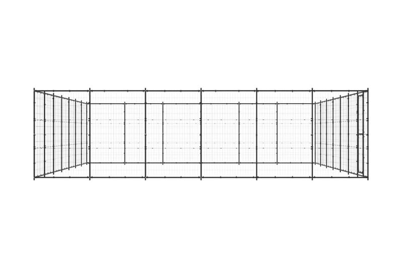 Hundgård för utomhusbruk stål 50,82 m² - Svart - Sport & fritid - För djuren - För hund - Hundmöbler
