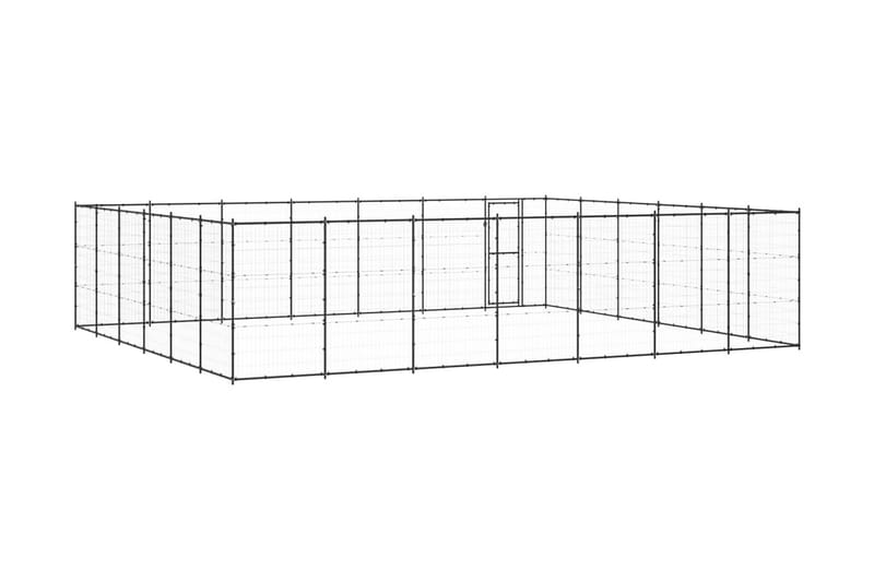 Hundgård för utomhusbruk stål 50,82 m² - Svart - Sport & fritid - För djuren - För hund - Hundmöbler