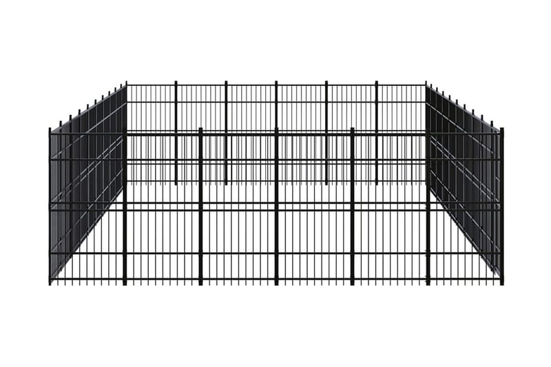 Hundgård för utomhusbruk stål 55,3 m² - Svart - Sport & fritid - För djuren - För hund - Hundmöbler