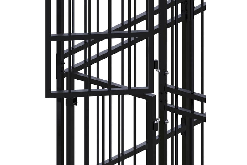 Hundgård för utomhusbruk stål 55,3 m² - Svart - Sport & fritid - För djuren - För hund - Hundmöbler