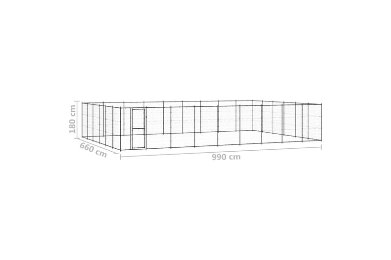 Hundgård för utomhusbruk stål 65,34 m² - Svart - Hundmöbler - Hundgrind & hundstaket - Hundkoja & hundgård