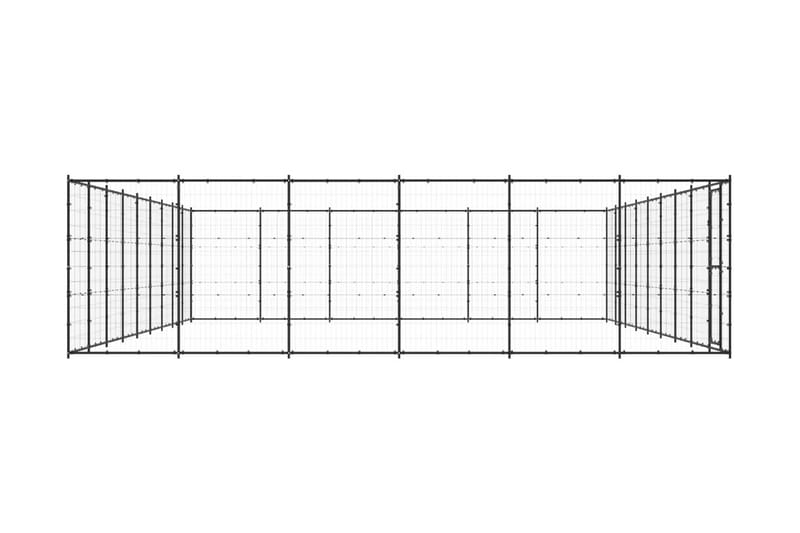 Hundgård för utomhusbruk stål 65,34 m² - Svart - Hundmöbler - Hundgrind & hundstaket - Hundkoja & hundgård