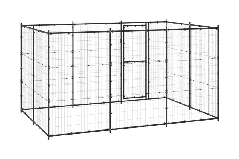 Hundgård för utomhusbruk stål 7,26 m² - Svart - Sport & fritid - För djuren - För hund - Hundmöbler