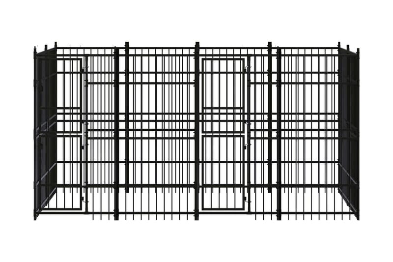 Hundgård för utomhusbruk stål 7,37 m² - Svart - Sport & fritid - För djuren - För hund - Hundmöbler