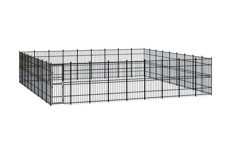 Hundgård för utomhusbruk stål 74,65 m² - Svart - Sport & fritid - För djuren - För hund - Hundmöbler