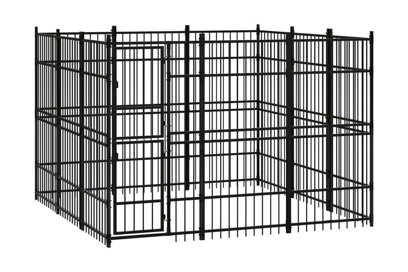 Hundgård för utomhusbruk stål 8,29 m² - Svart - Sport & fritid - För djuren - För hund - Hundmöbler