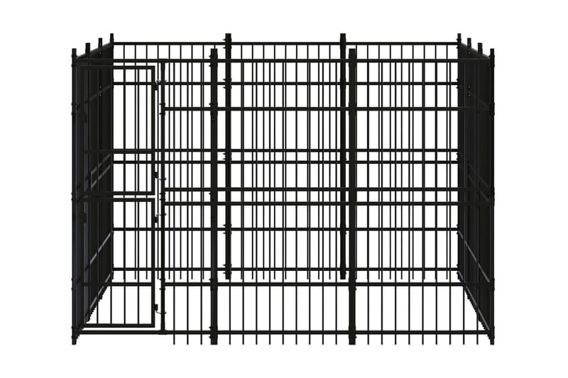 Hundgård för utomhusbruk stål 8,29 m² - Svart - Sport & fritid - För djuren - För hund - Hundmöbler