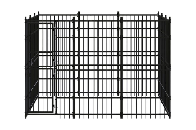 Hundgård för utomhusbruk stål 8,29 m² - Svart - Hundmöbler - Hundgrind & hundstaket - Hundkoja & hundgård