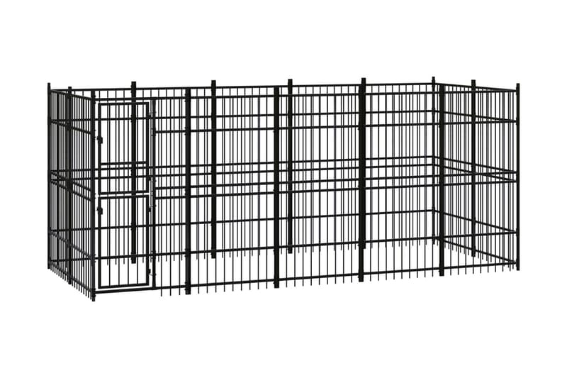 Hundgård för utomhusbruk stål 9,22 m² - Svart - Sport & fritid - För djuren - För hund - Hundmöbler