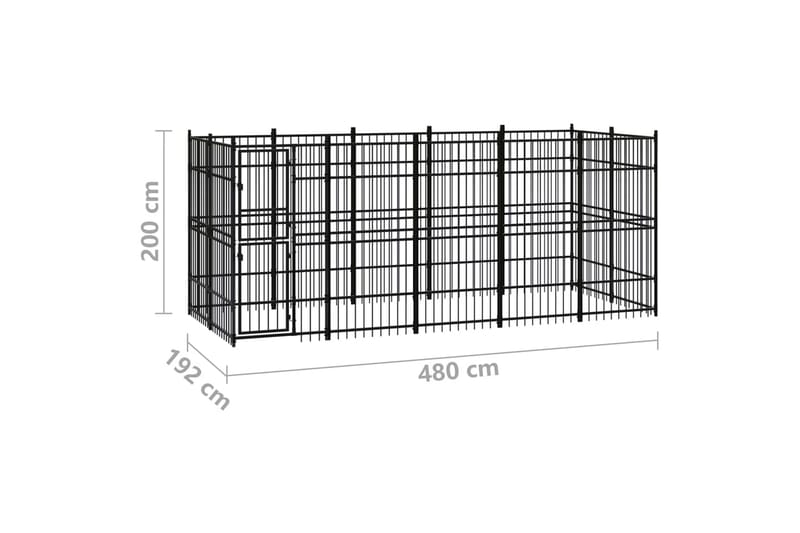 Hundgård för utomhusbruk stål 9,22 m² - Svart - Sport & fritid - För djuren - För hund - Hundmöbler