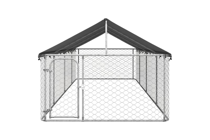 Hundgård med tak för utomhusbruk 600x200x150 cm - Silver - Sport & fritid - För djuren - För hund - Hundmöbler